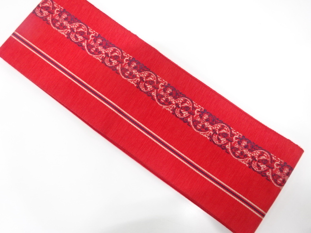 JAPANESE HANHABA OBI / WOVEN FLORAL SARASA